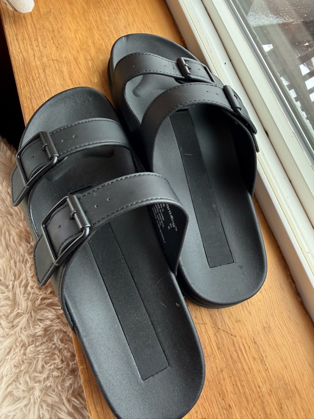 Harmony 783 Earthing Grounding Black Double-Buckle Slide Sandals - Picture 4 of 4